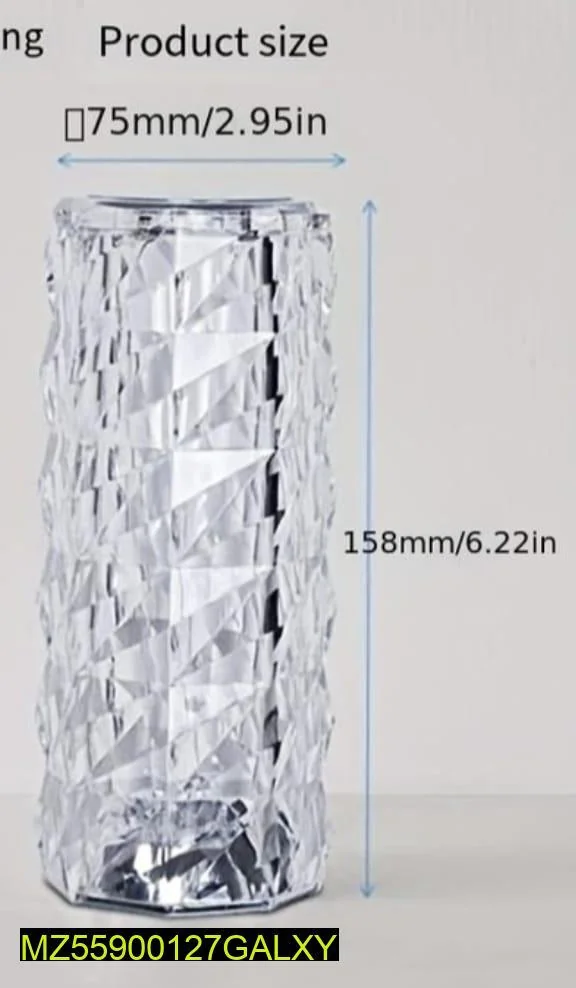 Crystal Diamond Table Lamp with 16 Color RGB Touch Control USB Charging