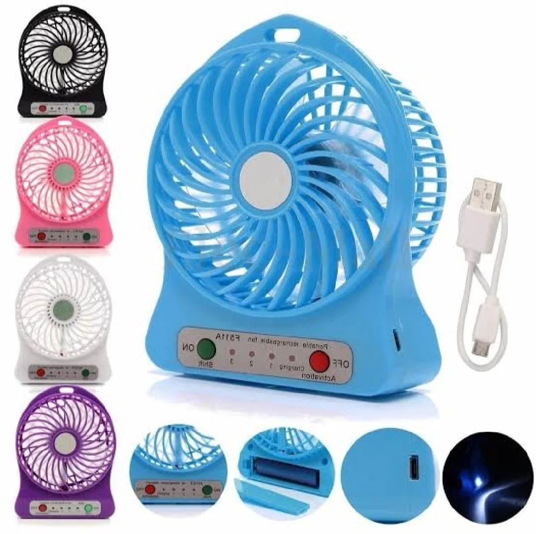 Portable Rechargeable Mini Fan Blue Fast Charging