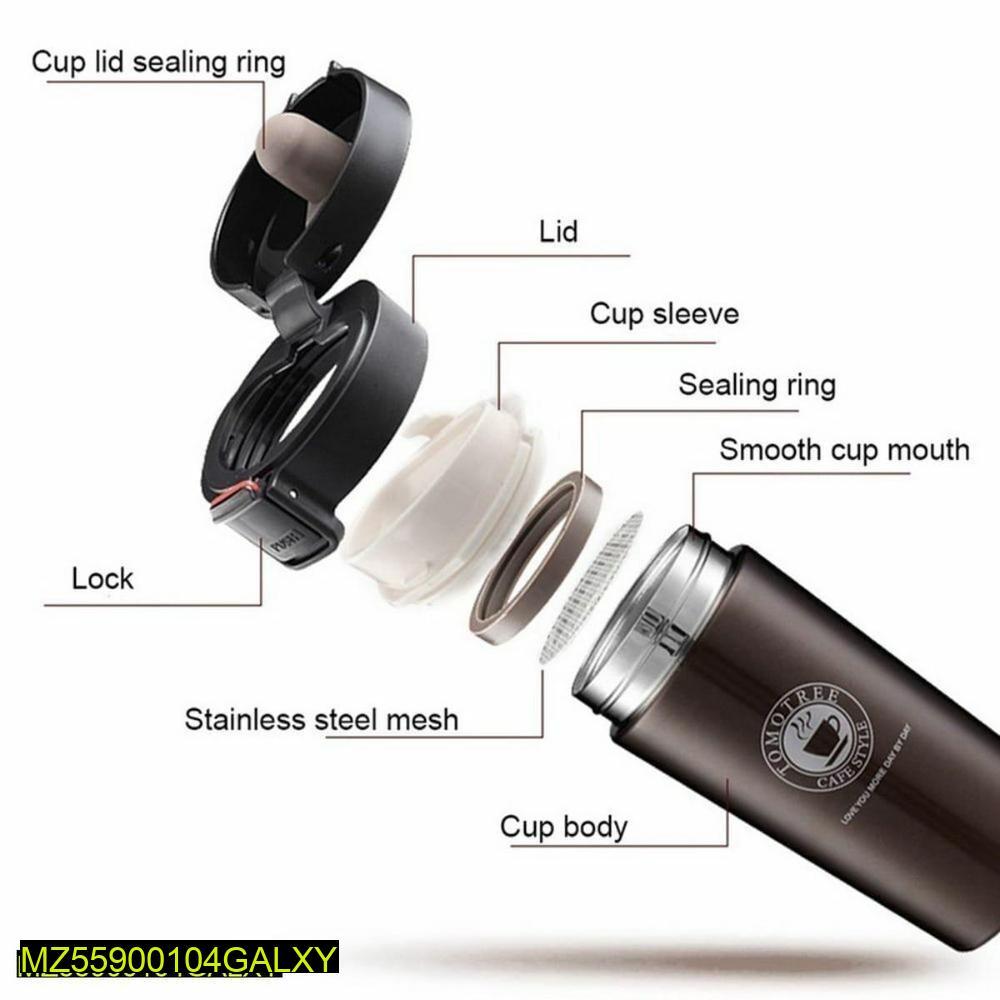 Vacuum Insulated Travel Mug 380ml Stainless Steel Black Silver White