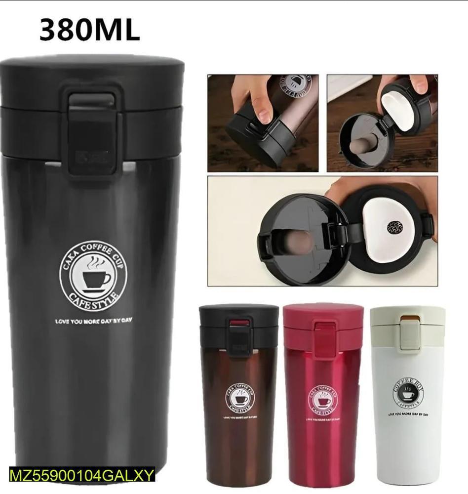 Vacuum Insulated Travel Mug 380ml Stainless Steel Black Silver White