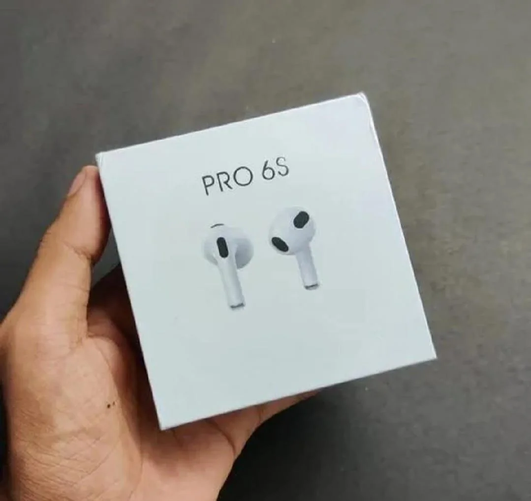 White Bluetooth 5 Airpods Pro 6S with Super Bass & Smart Touch