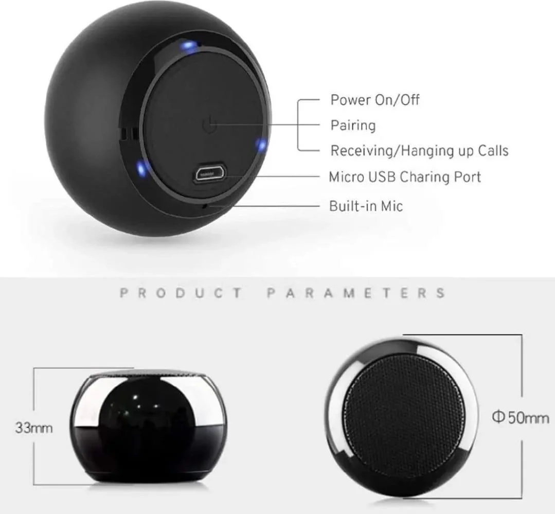 Compact Bluetooth Speaker with Rechargeable Battery - Mini Design