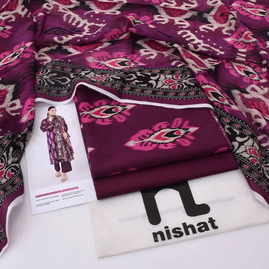 3 Pcs Women's Unstitched Digital Print Suit