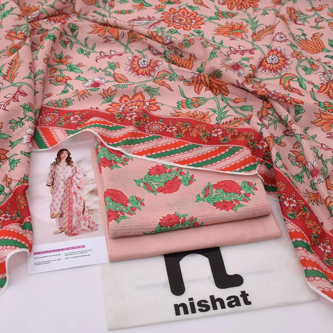 3 Pcs Women's Unstitched Digital Print Suit