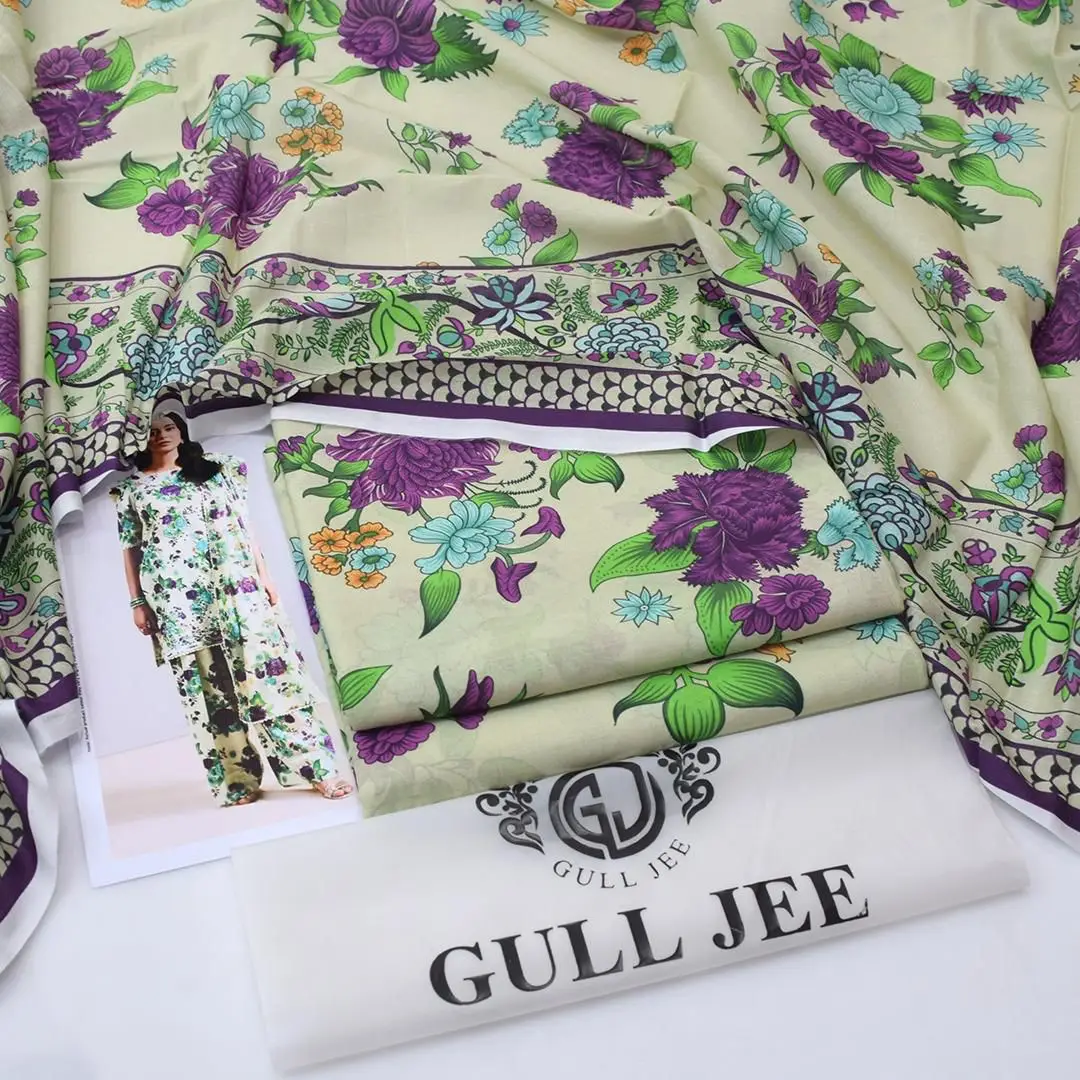 3 Pcs Women's Unstitched Digital Print Suit