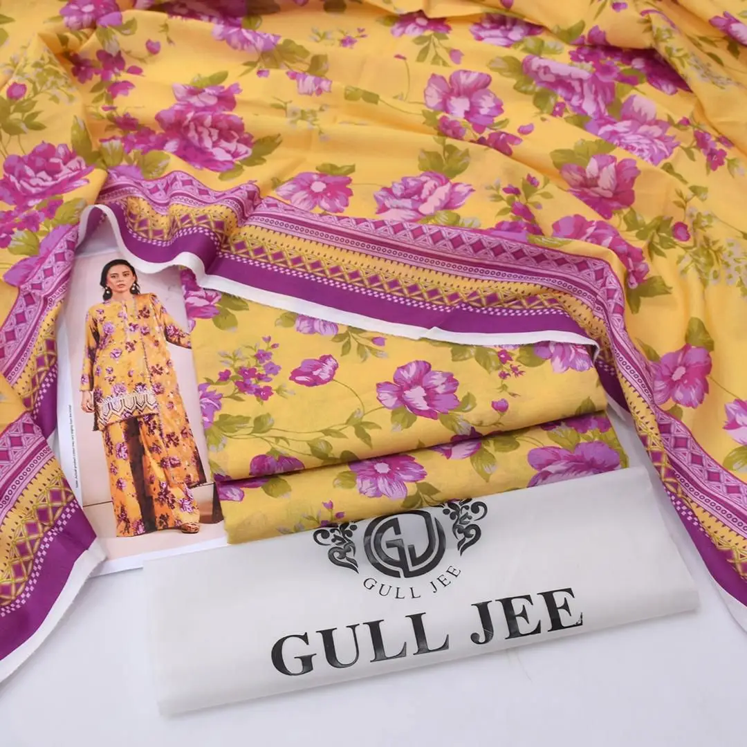 3 Pcs Women's Unstitched Digital Print Suit