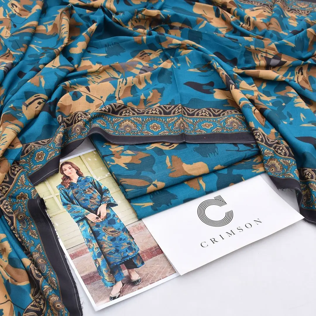 3 Pcs Women's Unstitched Digital Print Suit