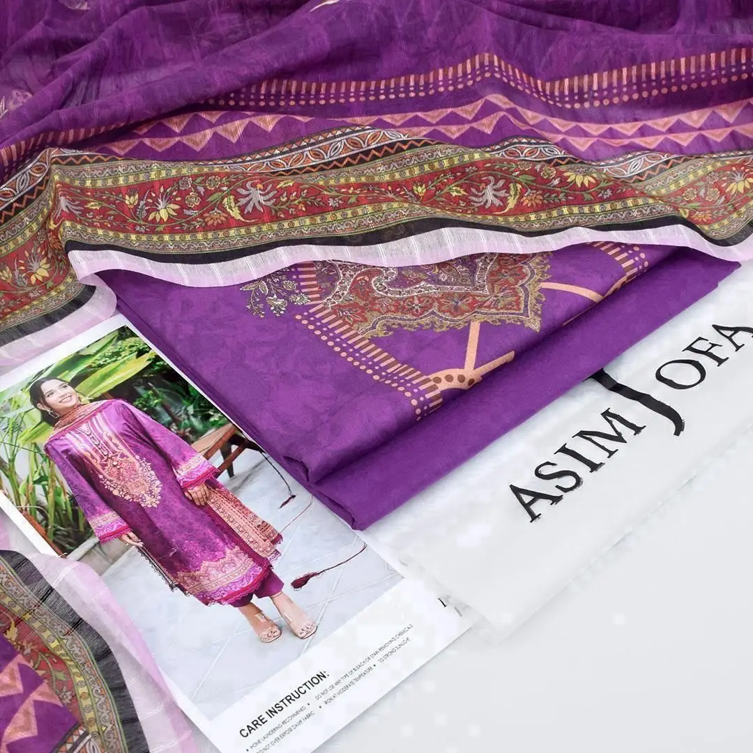 3 Pcs Women's Unstitched Digital Print Suit