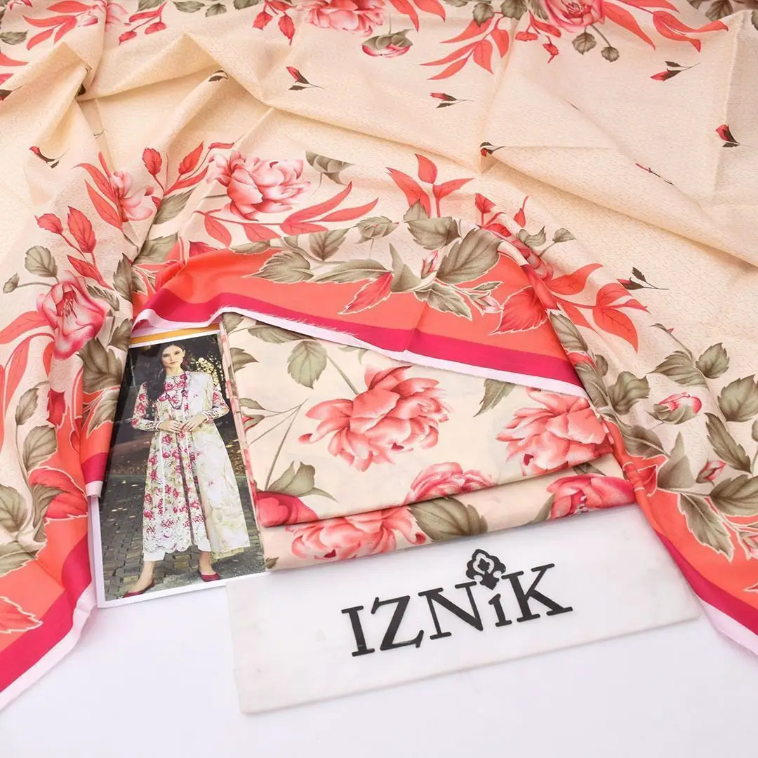 3 Pcs Women's Unstitched Digital Print Suit