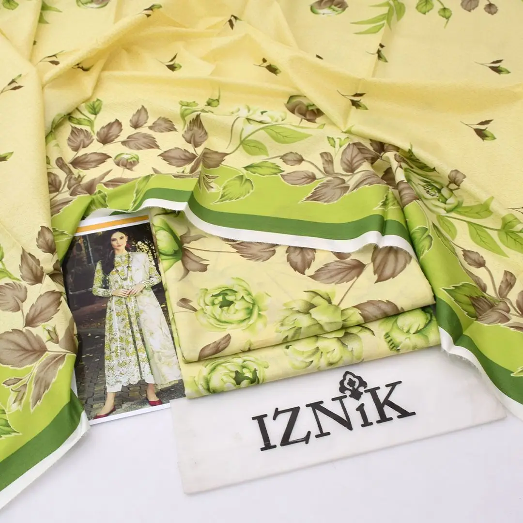 3 Pcs Women's Unstitched Digital Print Suit