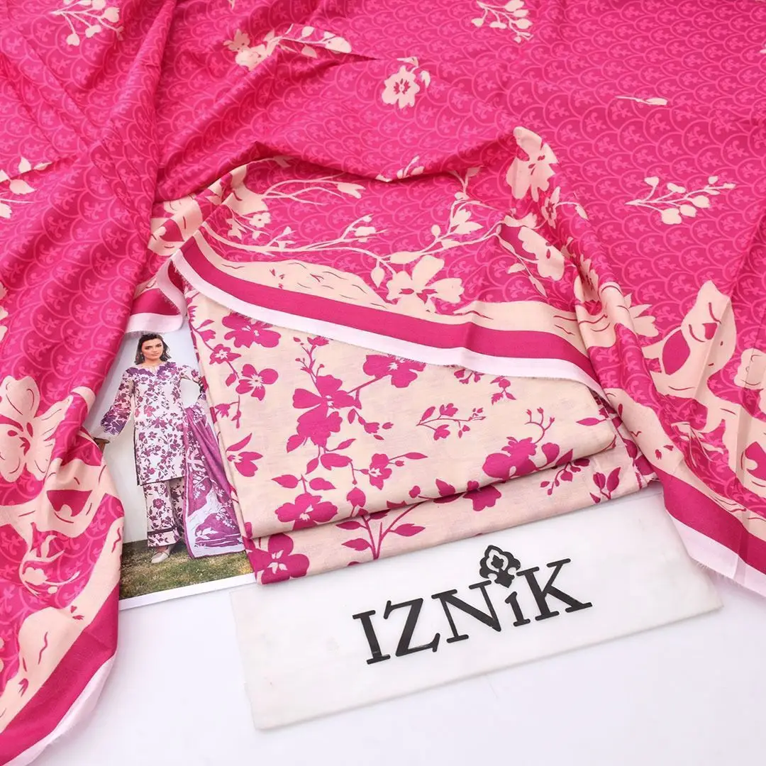 3 Pcs Women's Unstitched Digital Print Suit