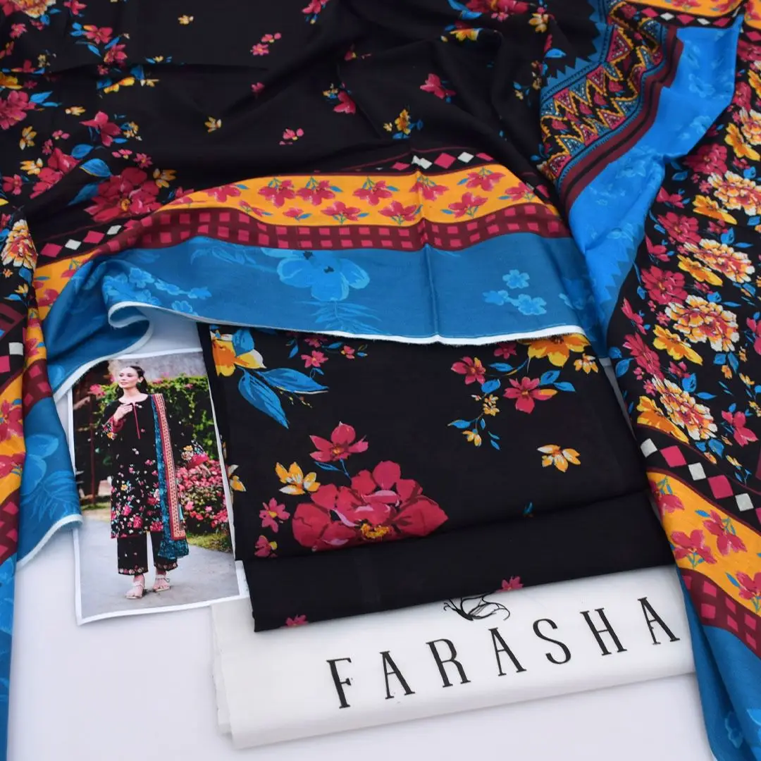 3 Pcs Women's Unstitched Digital Print Suit
