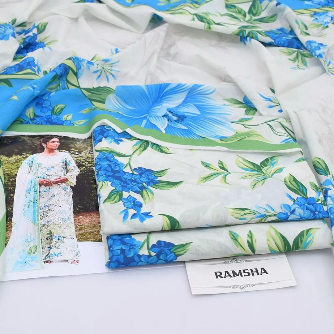 3 Pcs Women's Unstitched Digital Print Suit
