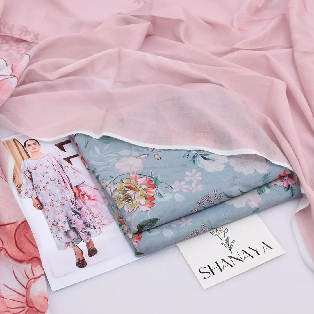 3 Pcs Women's Unstitched Digital Print Suit