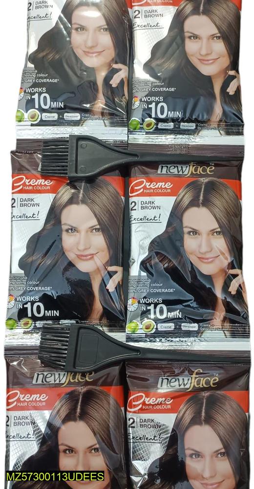 Dark Brown Hair Color Sachets 6 Pack 10 Min