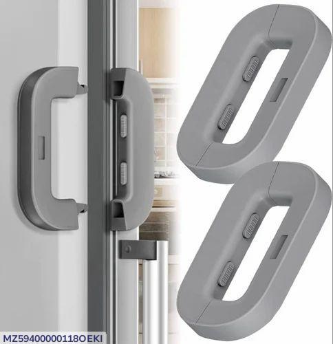 Self-Adhesive Fridge Lock Grey ABS Plastic 1 Pc