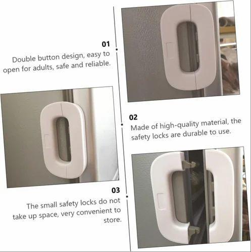 Self-Adhesive Fridge Lock Grey ABS Plastic 1 Pc