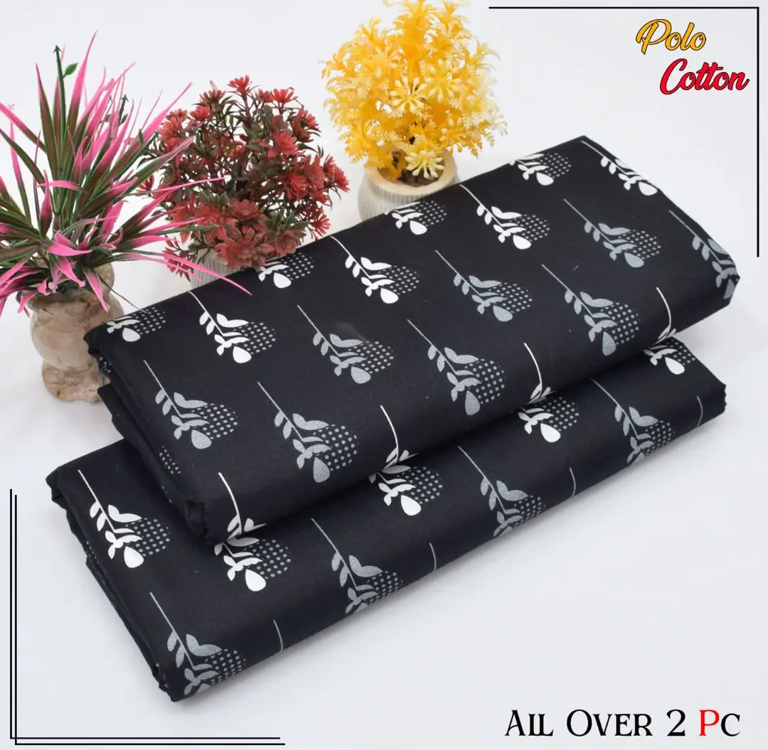 2 Pcs Women's Unstitched 3-D Block Printed Suit