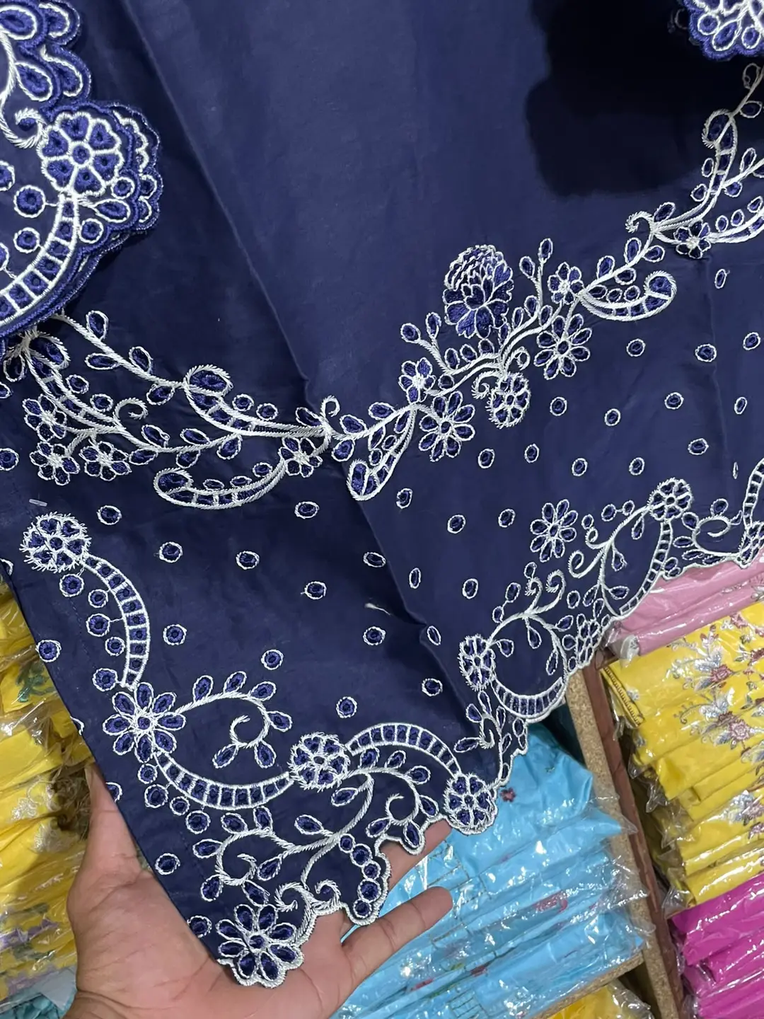 3 Pcs Women's Stitched Cotton Embroidered Suit