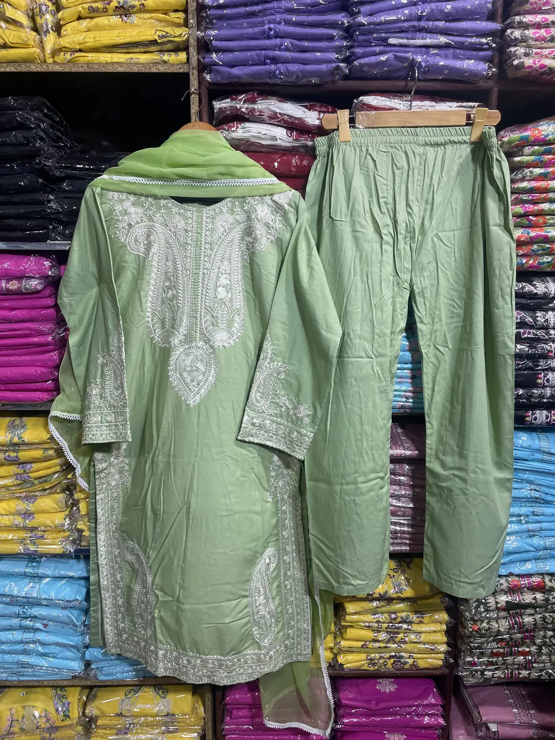 3 Pcs Women's Stitched Linen Embroidered Suit