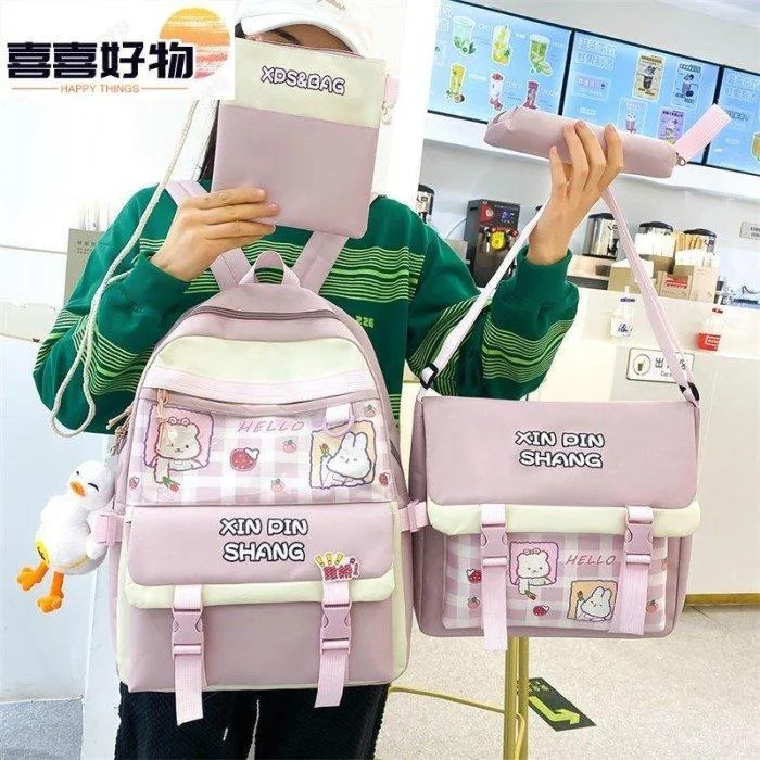 4 Pcs Backpack  School Bag Set