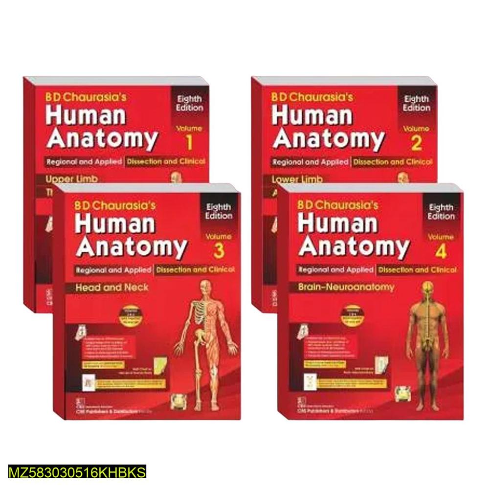 BD Chaurasia Human Anatomy 8th Edition Set of 4
