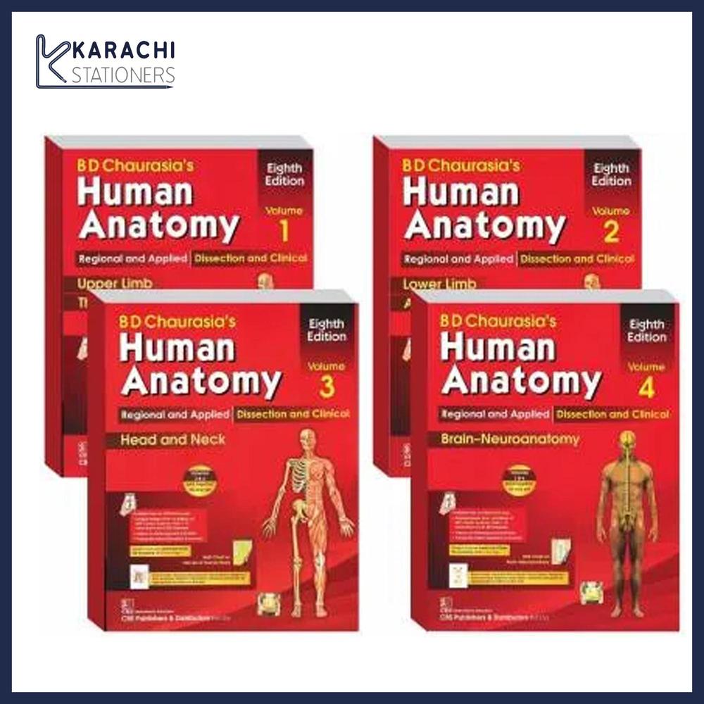 BD Chaurasia Human Anatomy 8th Edition Set of 4