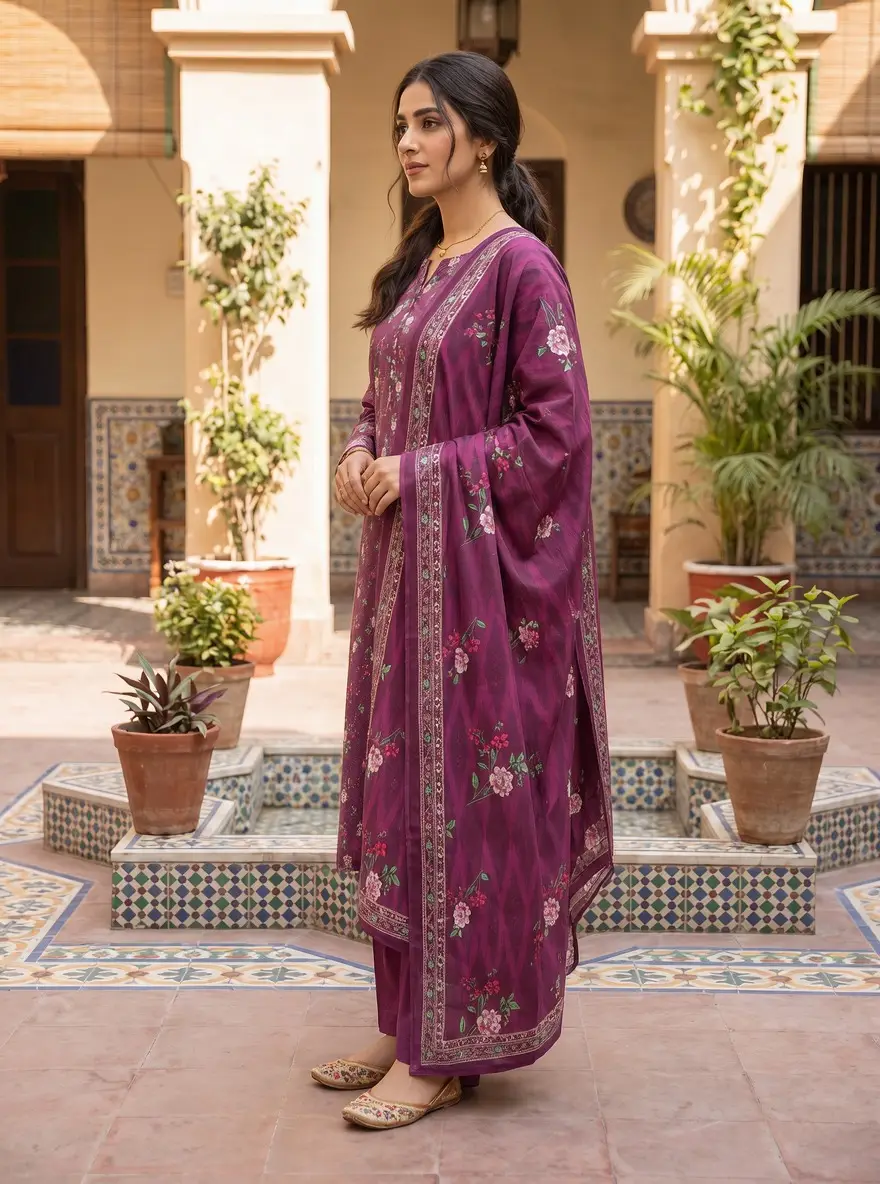 Stylish Lawn 3 Pcs Women's Unstitched Digital Print Suit
