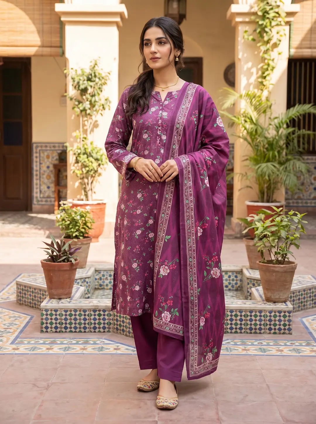 Stylish Lawn 3 Pcs Women's Unstitched Digital Print Suit