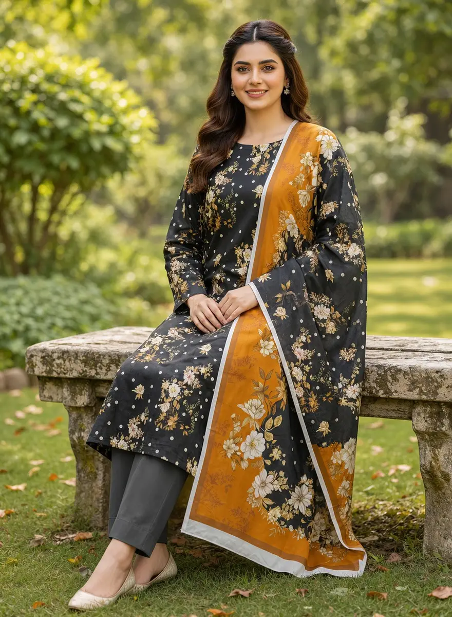 Stylish Lawn 3 Pcs Women's Unstitched Digital Print Suit