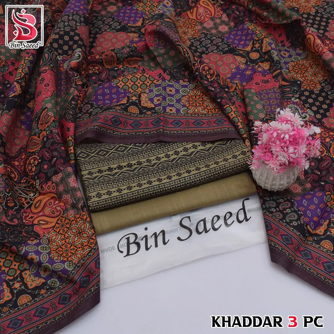 3 Pcs Women's Unstitched Digital Print Suit