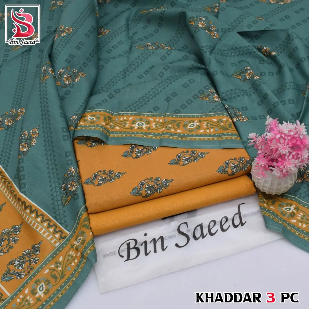 Elegant 3 Pcs khaddar Women's Unstitched Digital Print Suit