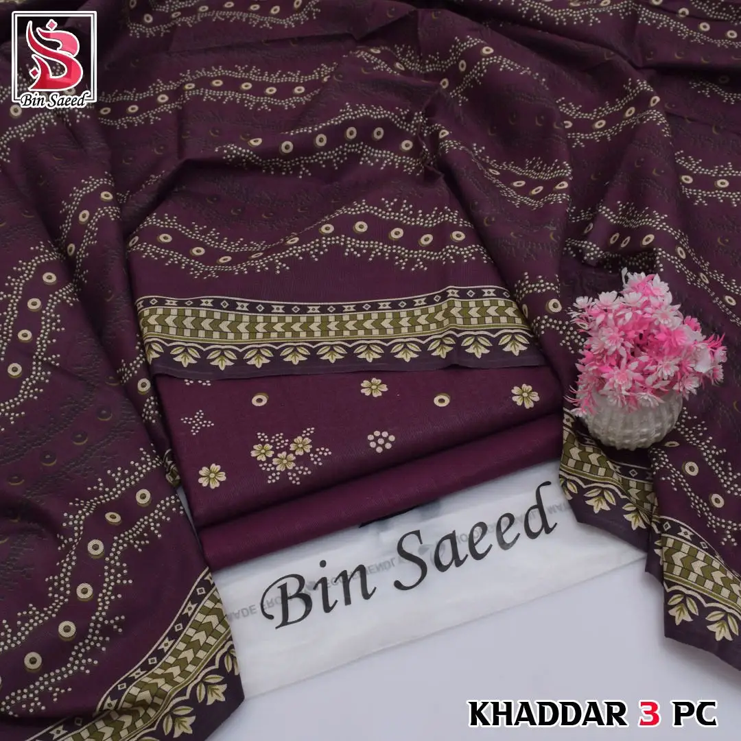 Elegant 3 Pcs khaddar Women's Unstitched Digital Print Suit