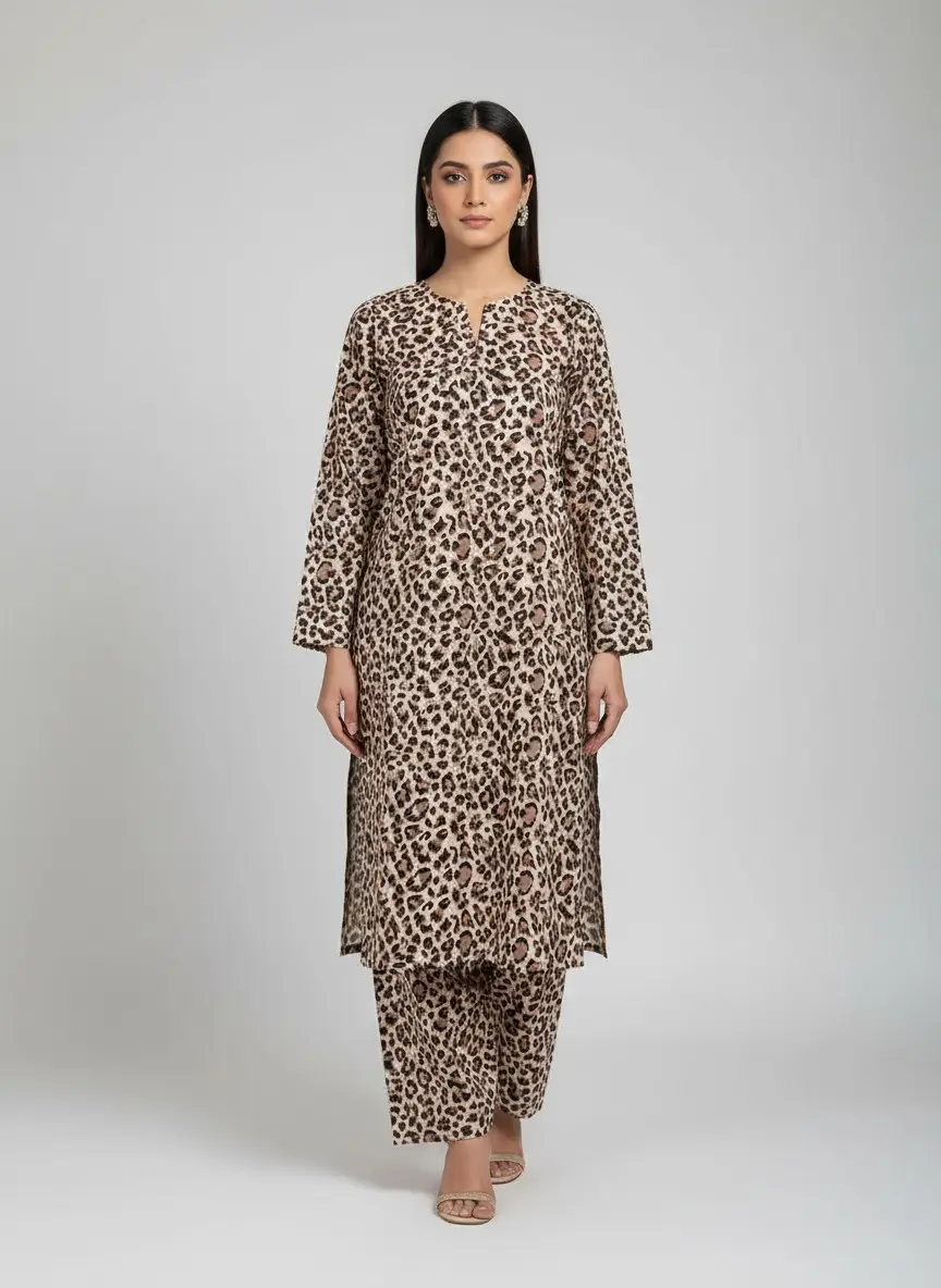 2 Pcs Women's Unstitched Printed Suit