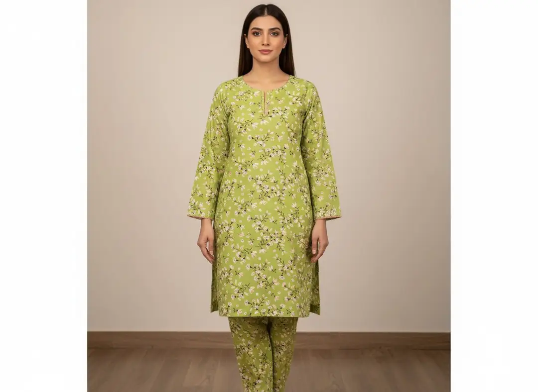 2 Pcs Women's Unstitched Printed Suit