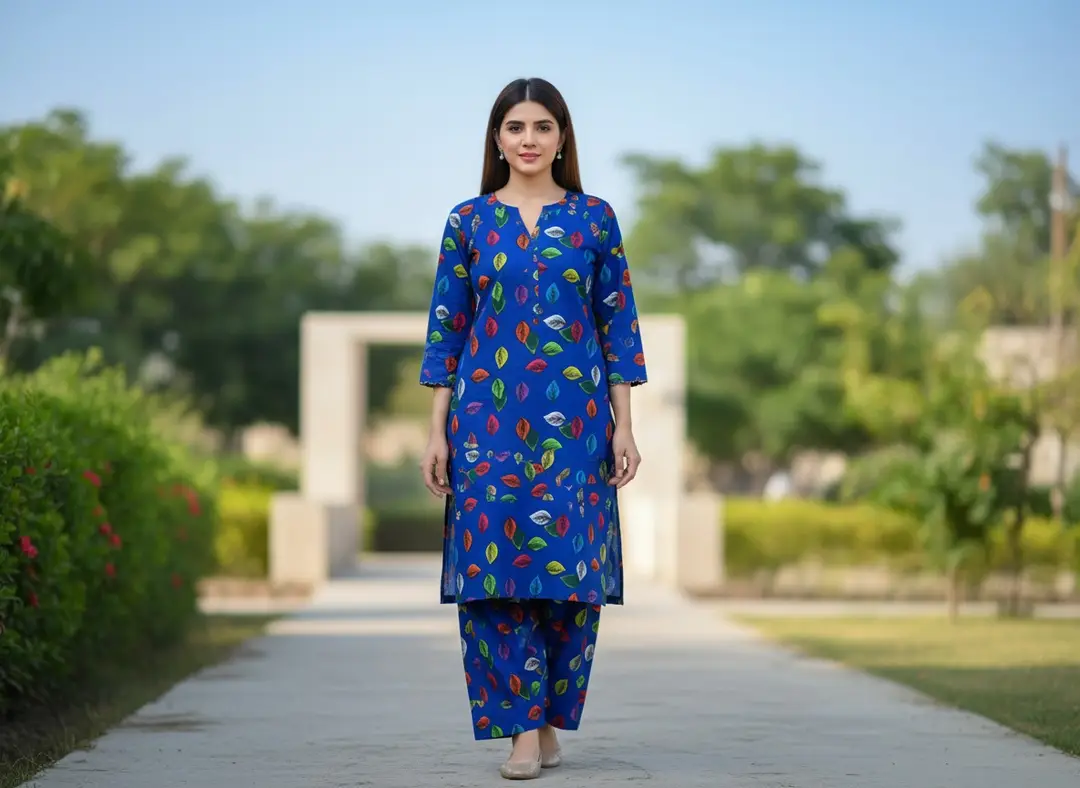 2 Pcs Women's Unstitched Printed Suit