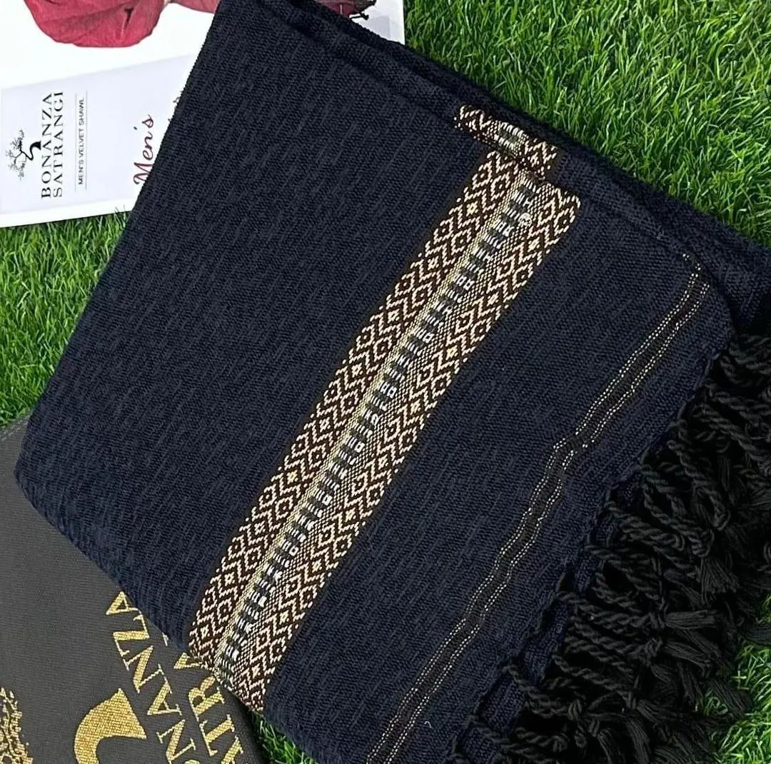 Men's Velvet Shawl Blue 3 Yard Winter Party Wear