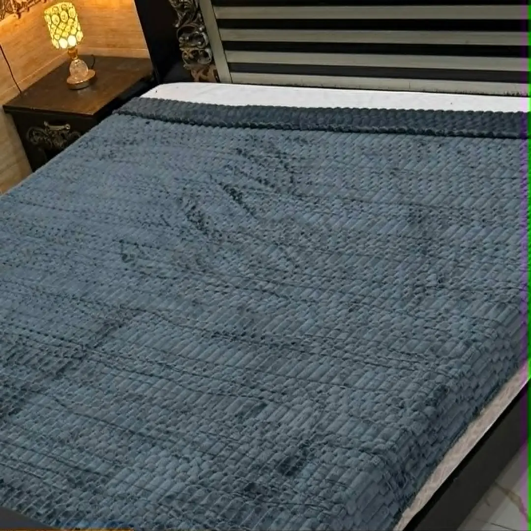 Elegant Plush Embossed Bubble Double Bed Blanket