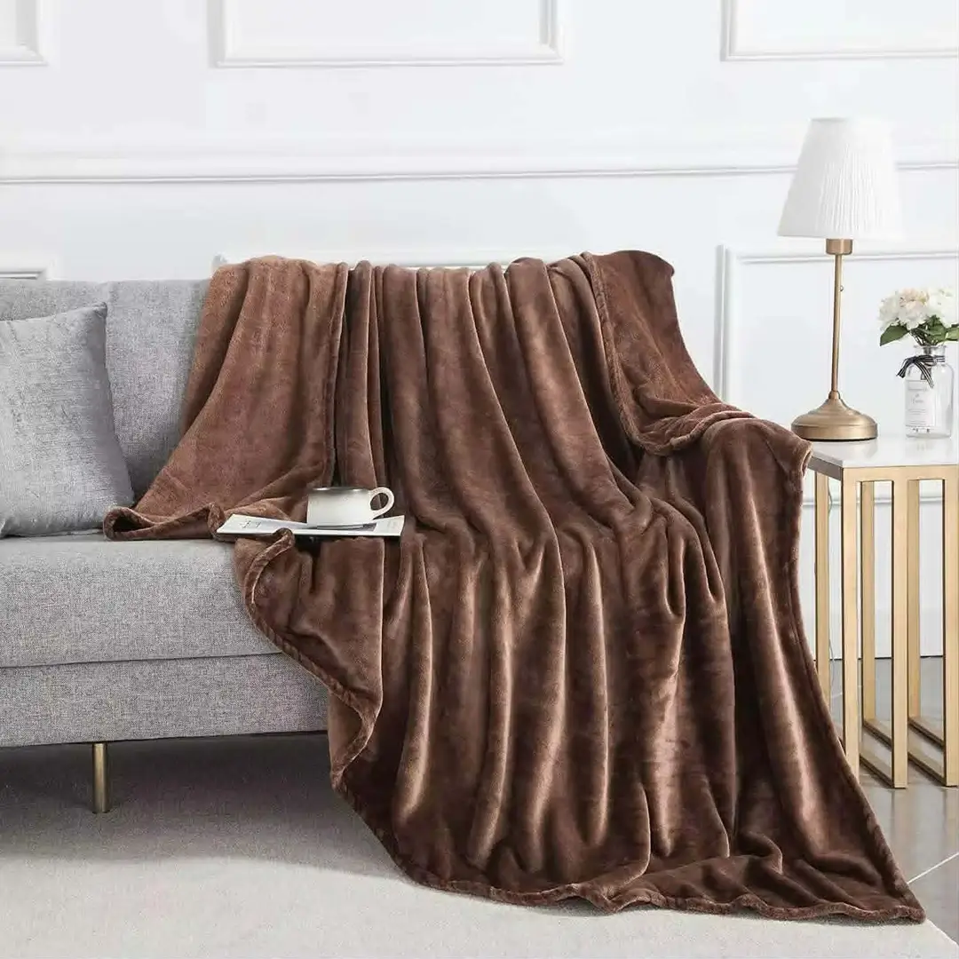 Elegant & Stylish Fleece Plain Double Bed Blanket