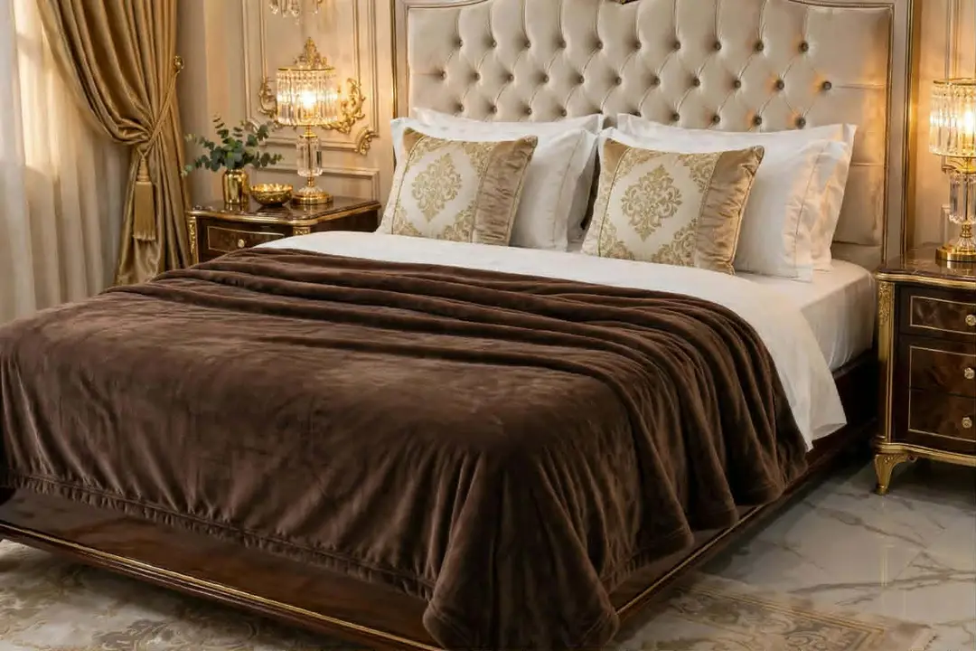 Elegant & Stylish Fleece Plain Double Bed Blanket