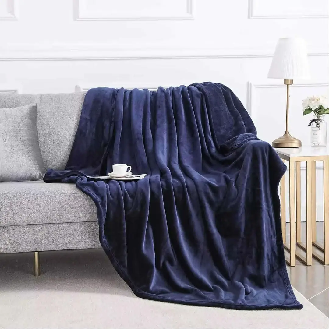 Elegant & Stylish Fleece Plain Double Bed Blanket