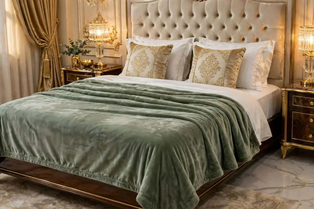 Elegant & Stylish Fleece Plain Double Bed Blanket