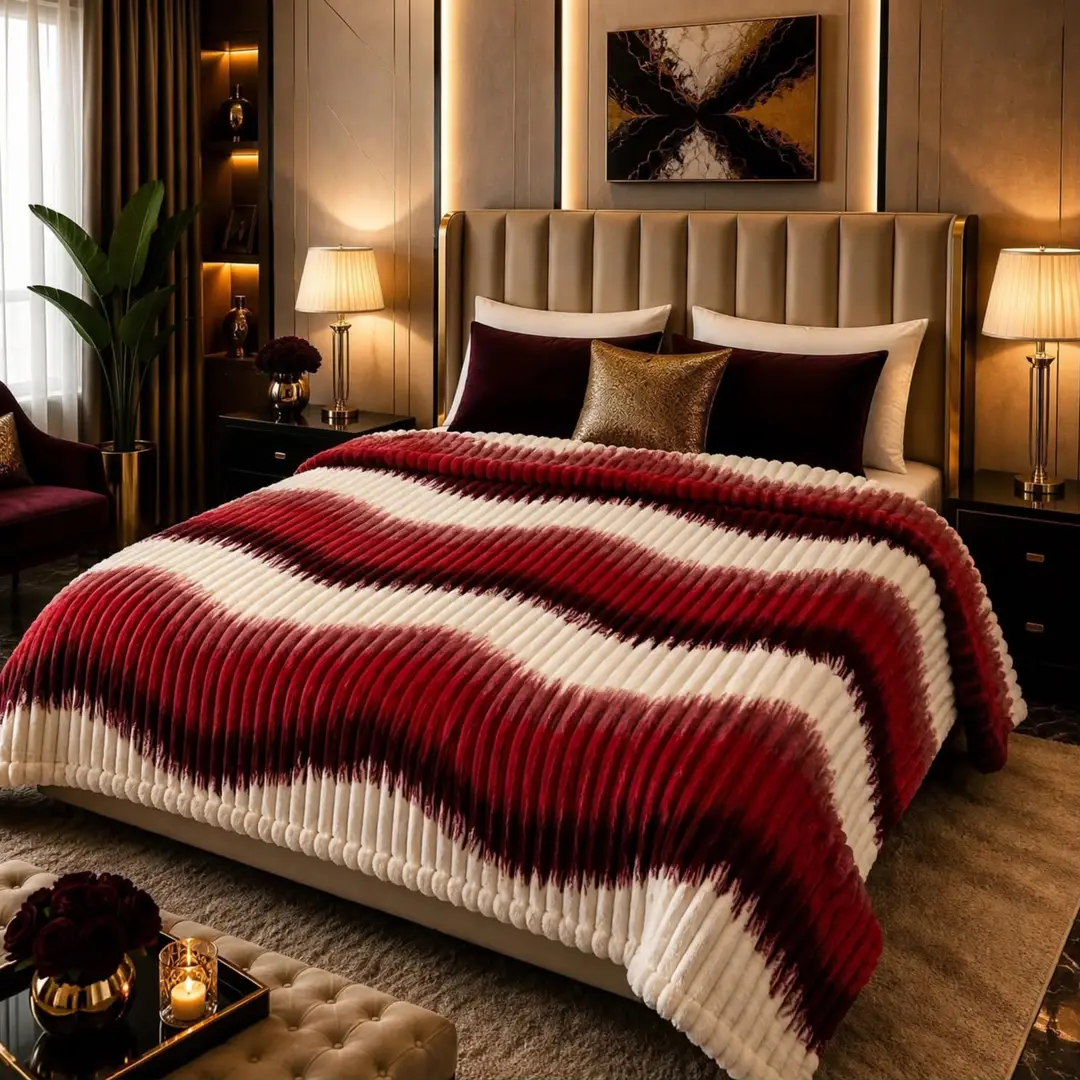 Stylish Fleece Printed Double Bed Blanket