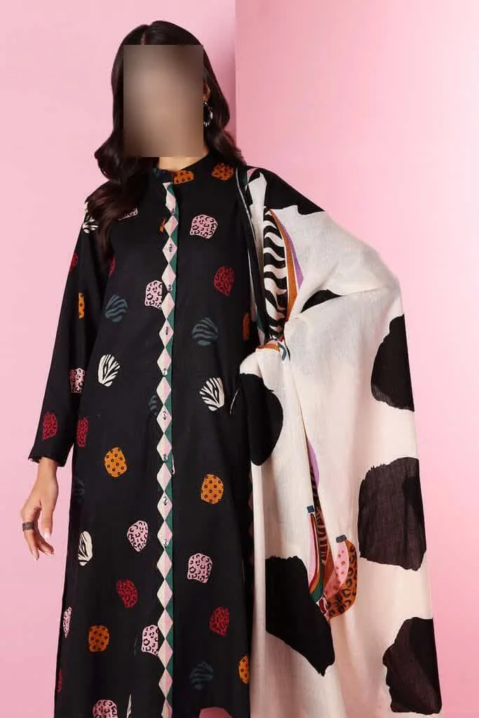 3 Pcs Women's Unstitched Embroidered Suit