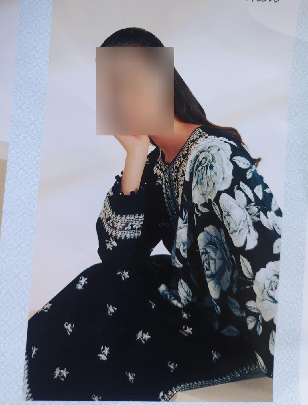 3 Pcs Women's Unstitched Embroidered Suit