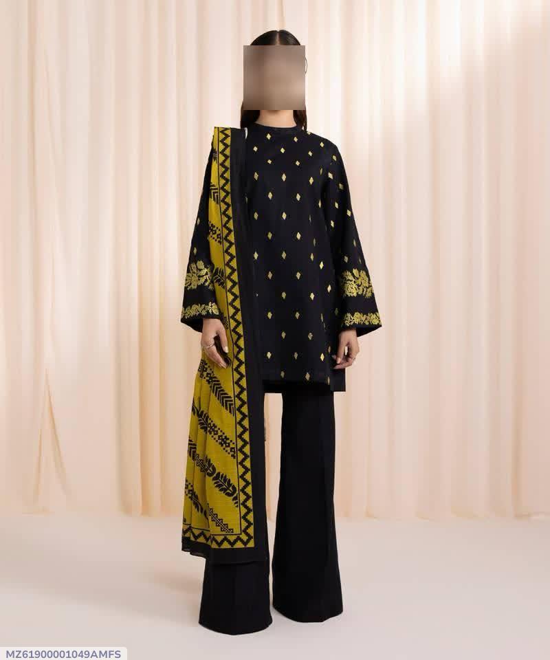 3 Pcs Women's Unstitched Embroidered Suit