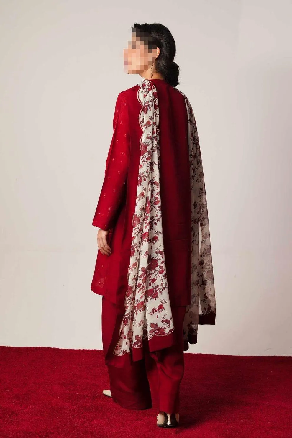 3 Pcs Women's Unstitched Embroidered Suit