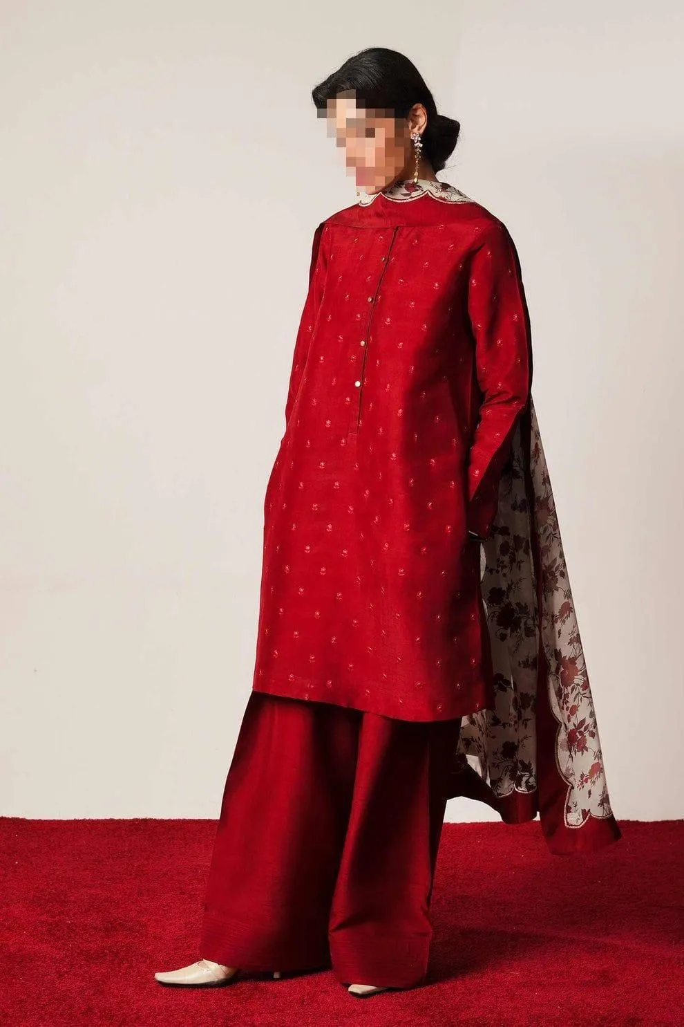 3 Pcs Women's Unstitched Embroidered Suit