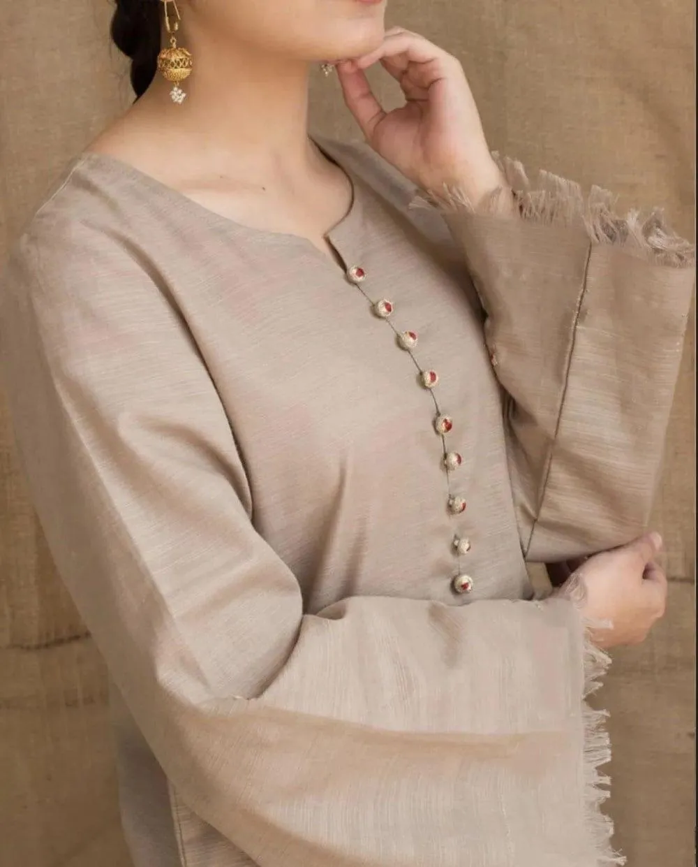 3 Pcs Women's Unstitched Embroidered Suit