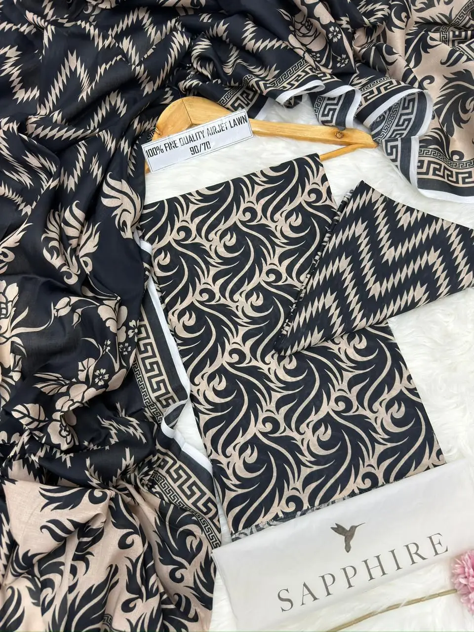 3 Pcs Women's Unstitched Digital Print Suit